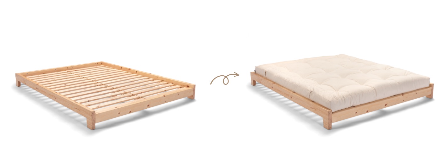 Details van het bed Futon Aischa