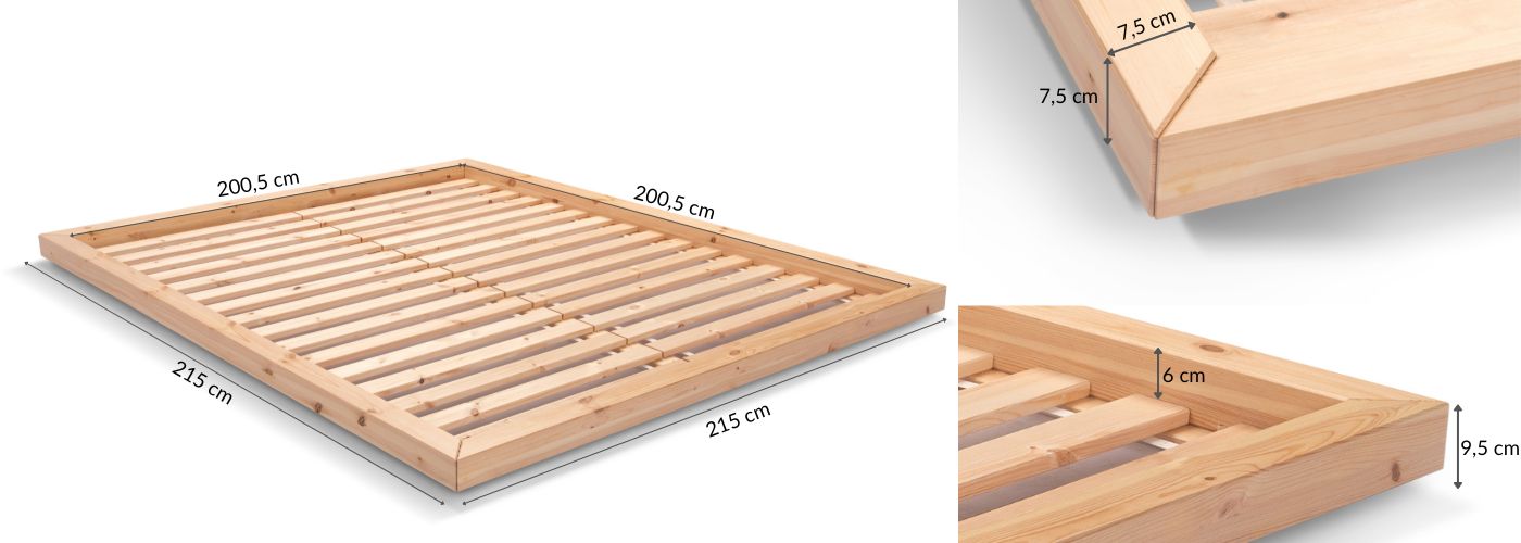 Afmetingen Bed Futon Zen 200cm