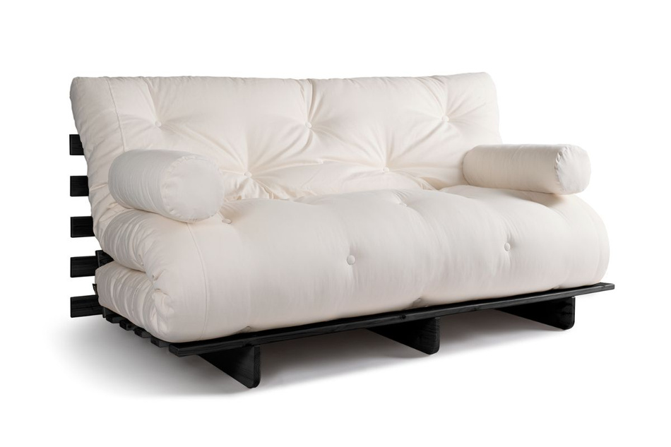 Opvouwbare bank 160x200 - Slim Comfort Black - Pascall Futon Ecru
