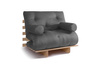 Opvouwbare bank 90x200 - Slim Basic Classic - Pascall Futon Grijs