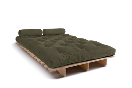 Slaapbank 120x200 - Slim Basic Classic - Pascall Futon Khaki