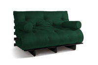 Opvouwbare bank 140x200 - Slim Exclusive Black - Pascall Futon Flesgroen