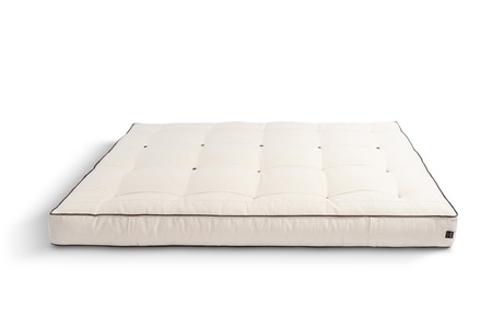 Matras 200x200 natuur met wol, latex en 2x kokos - Futon Pascall Comfort Wool Hard Kedro Ecru