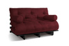 Slaapbank 140x200 - Slim Comfort Black - Pascall Futon Maroon