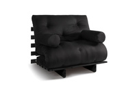 Opvouwbare bank 90x200 - Slim Basic Black - Pascall Futon Zwart