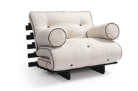 Opvouwbare bank 90x200 - Slim Comfort Kedro Black - Pascall Futon Linnen