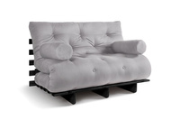 Opvouwbare bank 120x200 - Slim Exclusive Black - Pascall Futon Dove Ash