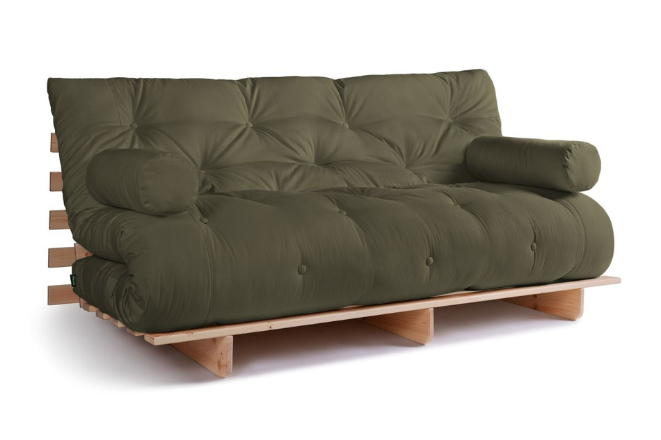 Slaapbank 180x200 - Slim Basic Classic - Pascall Futon Khaki