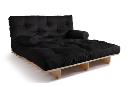 Slaapbank 140x200 - Slim Comfort Classic - Pascall Futon Zwart