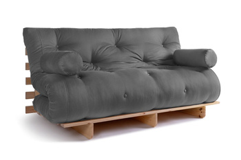 Opvouwbare bank 160x200 - Slim Basic Classic - Pascall Futon Grijs