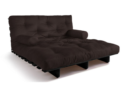 Opvouwbare bank 140x200 - Slim Basic Black - Pascall Futon Bruin