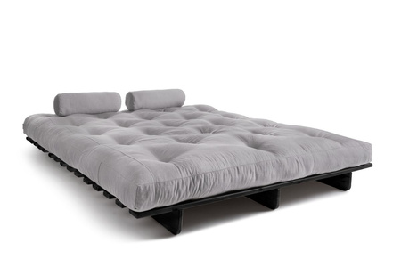 Opvouwbare bank 160x200 - Slim Exclusive Black - Pascall Futon Dove Ash