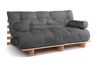 Slaapbank 180x200 - Slim Comfort Classic - Pascall Futon Grijs