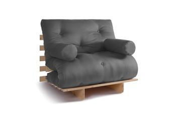 Opvouwbare bank 90x200 - Slim Comfort Classic - Pascall Futon Grijs
