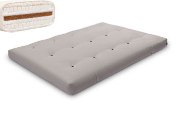 Matras 140x200 natuur met wol, kokos en 2x latex - Futon Pascall Comfort Wool Grijs
