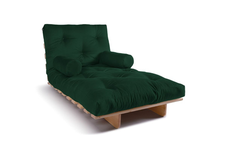 Opvouwbare bank 90x200 - Slim Basic Classic - Pascall Futon Flesgroen