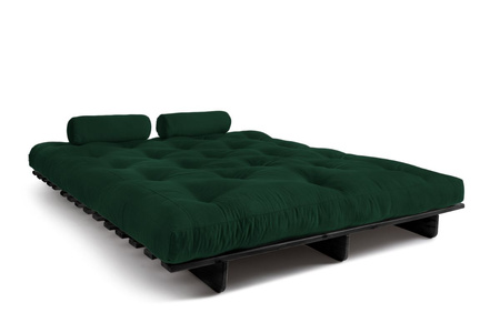 Opvouwbare bank 160x200 - Slim Exclusive Black - Pascall Futon Flesgroen