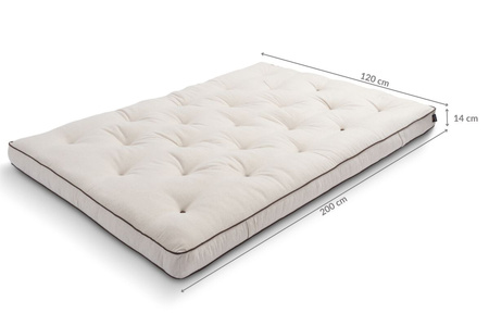 Matras 120x200 natuur met latex - Futon Pascall Slim Duo Latex Kedro Linnen