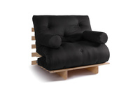 Opvouwbare bank 90x200 - Slim Comfort Classic - Pascall Futon Zwart
