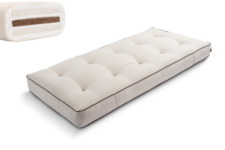 Matras 90x200 natuur met kokos en 2x latex - Futon Pascall Comfort Relax Kedro Linnen