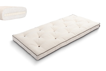 Matras 90x200 natuur met latex - Futon Pascall Slim Latex Kedro Ecru