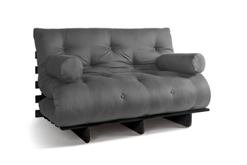Slaapbank 140x200 - Slim Exclusive Black - Pascall Futon Grijs