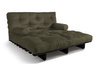 Slaapbank 140x200 - Slim Comfort Black - Pascall Futon Khaki