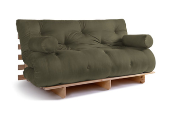 Opvouwbare bank 160x200 - Slim Comfort Classic - Pascall Futon Khaki