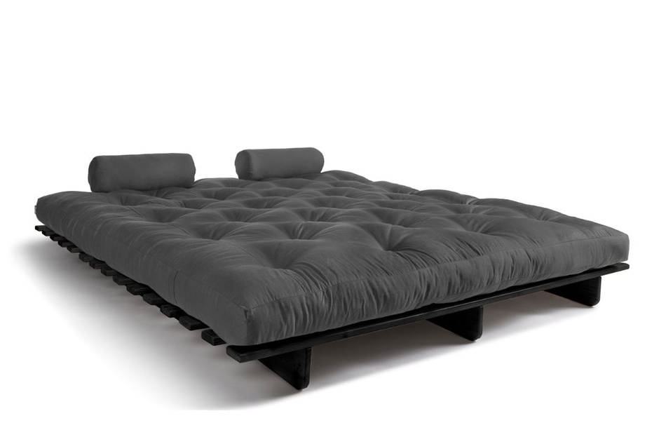 Slaapbank 180x200 - Slim Comfort Black - Pascall Futon Grijs