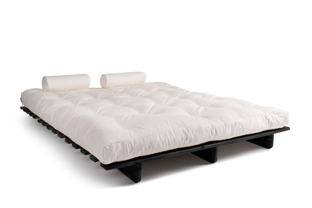Opvouwbare bank 160x200 - Slim Exclusive Black - Pascall Futon Ecru