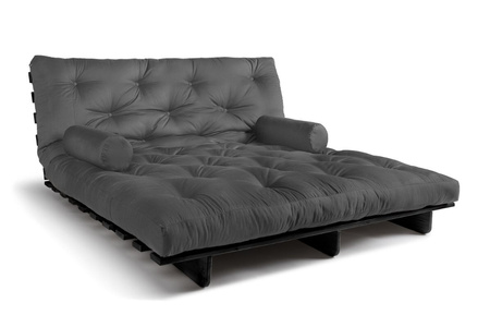 Slaapbank 180x200 - Slim Exclusive Black - Pascall Futon Grijs
