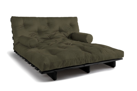 Opvouwbare bank 160x200 - Slim Exclusive Black - Pascall Futon Khaki