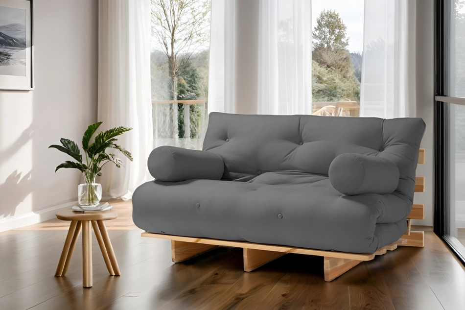 Opvouwbare bank 160x200 - Slim Basic Black - Pascall Futon Prairie