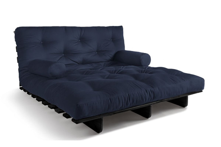 Slaapbank 140x200 - Slim Comfort Black - Pascall Futon Marineblauw