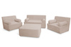 Flexio poef 85x85 - Pascall - ribfluweel Beige