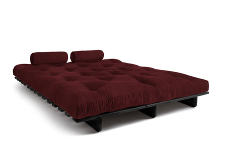 Opvouwbare bank 160x200 - Slim Basic Black - Pascall Futon Maroon