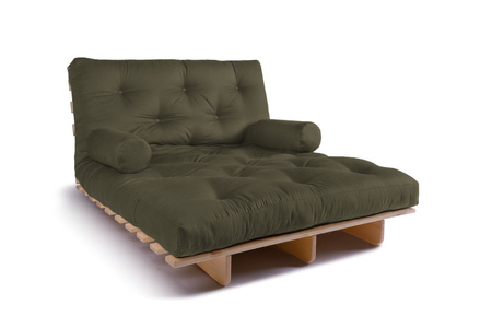 Slaapbank 120x200 - Slim Exclusive Classic - Pascall Futon Khaki
