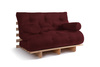 Slaapbank 120x200 - Slim Basic Classic - Pascall Futon Maroon
