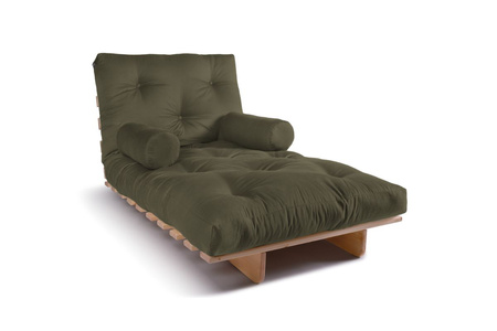 Opvouwbare bank 90x200 - Slim Basic Classic - Pascall Futon Khaki