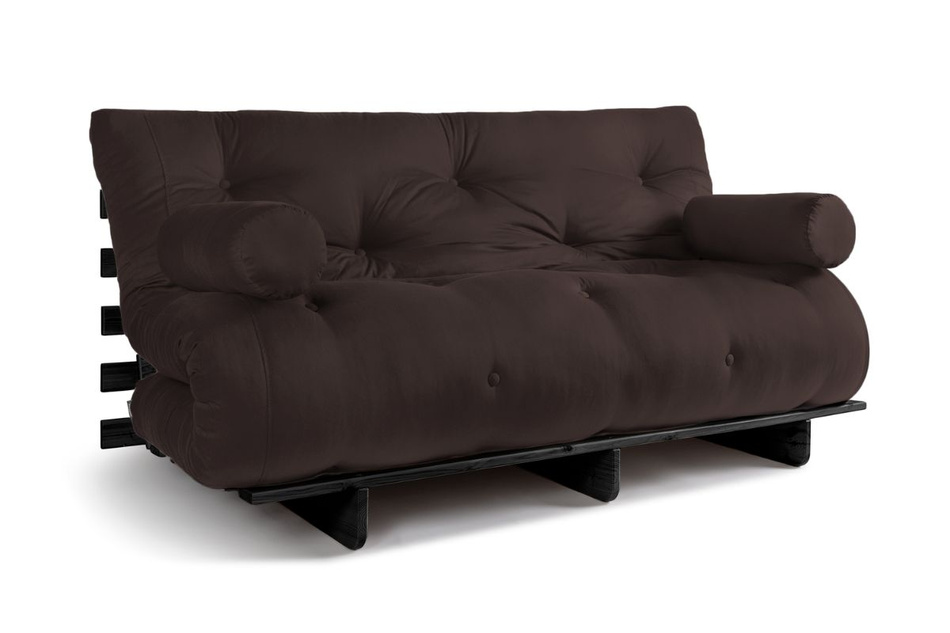 Opvouwbare bank 160x200 - Slim Comfort Black - Pascall Futon Bruin