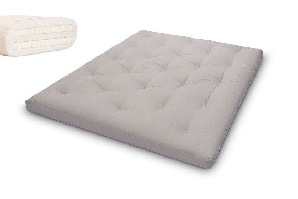 Matras 160x200 natuur met latex - Futon Pascall Slim Duo Latex Grijs