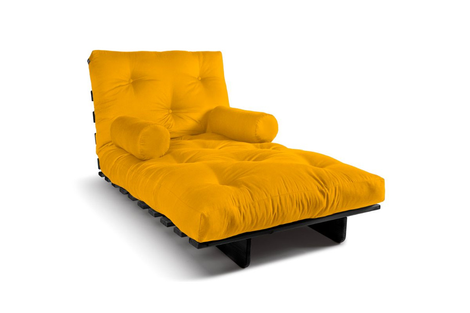 Opvouwbare bank 90x200 - Slim Comfort Black - Pascall Futon Honing