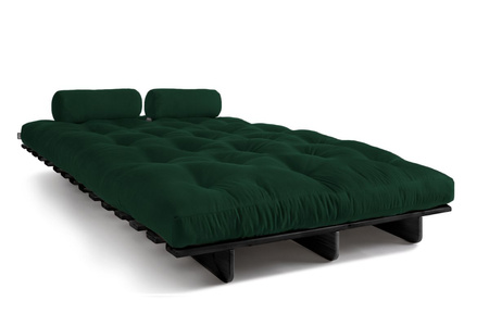 Opvouwbare bank 140x200 - Slim Basic Black - Pascall Futon Flesgroen