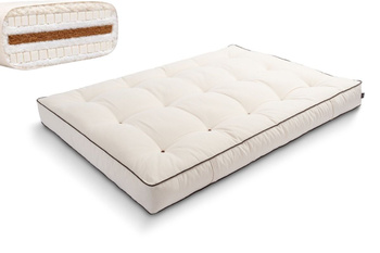 Matras 120x200 natuur met wol, kokos en 2x latex - Futon Pascall Comfort Wool Kedro Ecru