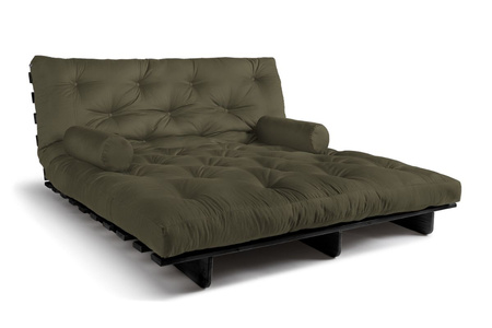 Slaapbank 180x200 - Slim Basic Black - Pascall Futon Khaki
