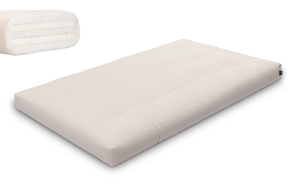 Matras 120x200 natuur met latex - Futon Pascall Medium Duo Latex Ecru