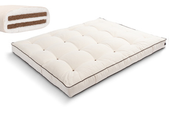 Matras 180x200 natuur met kokos - Futon Pascall Medium Duo Coco Kedro Ecru