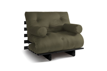Opvouwbare bank 90x200 - Slim Exclusive Black - Pascall Futon Khaki