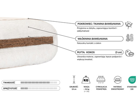 Sofa Tatami Medium Coco Kedro 100x200 - Pascall Futon Ecru