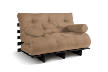 Slaapbank 120x200 - Slim Basic Black - Pascall Futon Beige